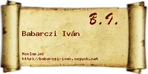 Babarczi Iván névjegykártya